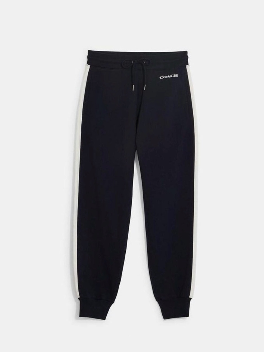 Coach Signature Joggers- Navy Track Pants with White Stripe